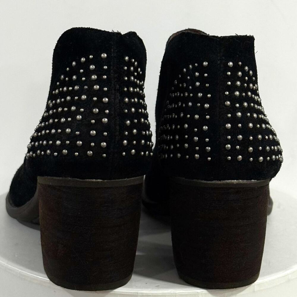 Naya Valerie Black Suede Studded Ankle Bootie Block Heel Western Boho Women’s 7M
